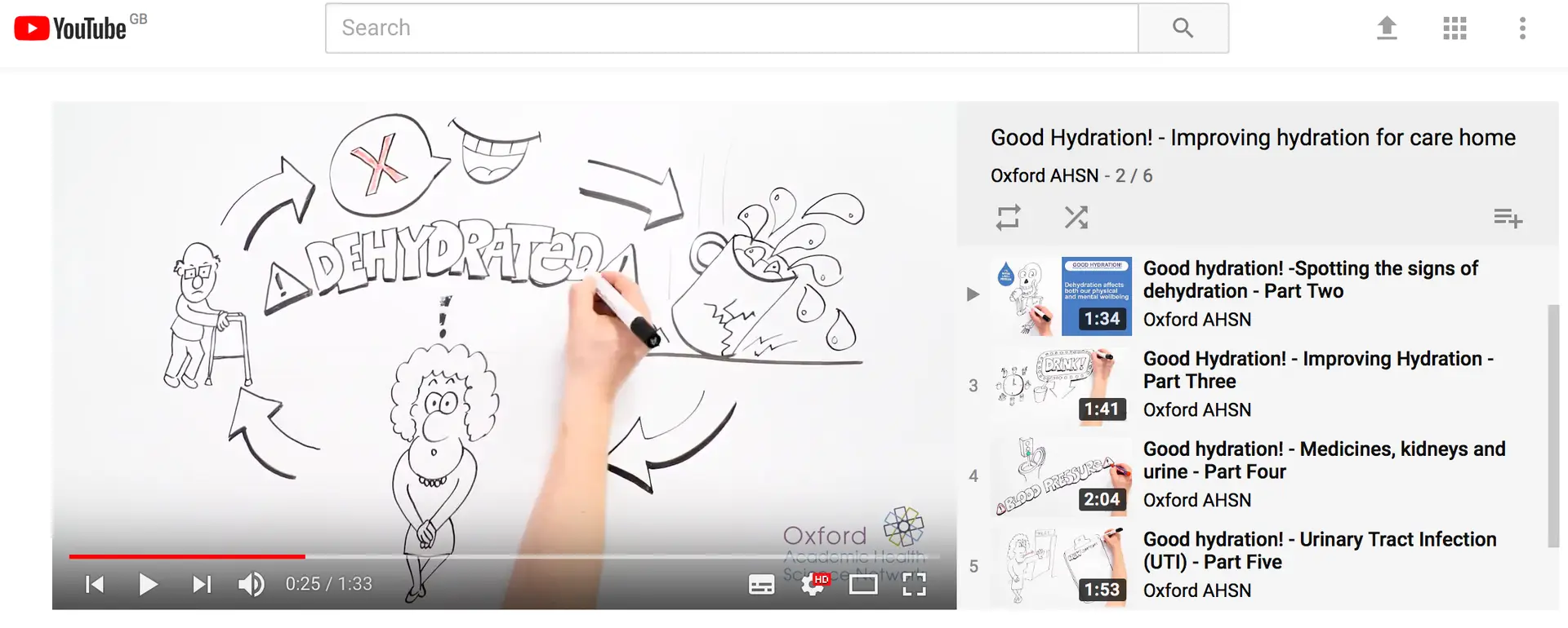 Hand-drawn animation used to visualise #goodhydration key messages for Oxford Patient Safety #communicate #engage #NHS